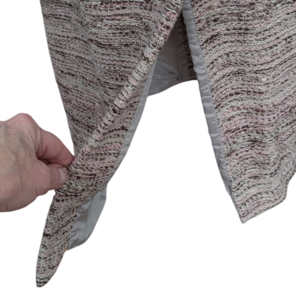 Holt Renfrew Women's Wool Long Coat Size 12 Tweed Lined Classic Winter Coat - Picture 6 of 16